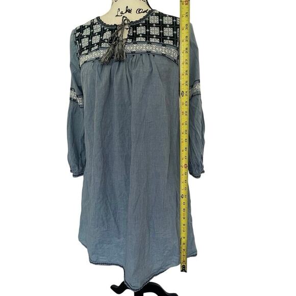 ULLA JOHNSON MINI DRESS AUGUST EMBROIDERED BLUE SZ 6 FRINGE AESTHETIC CORE - Picture 9 of 16